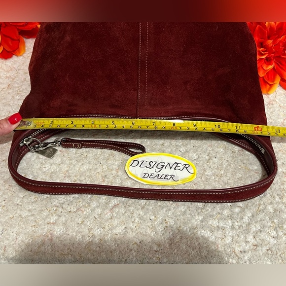 COACH RARE! Vintage Ergo Suede Burgundy Leather Hobo Shoulder Bag 9920 - Picture 8 of 16